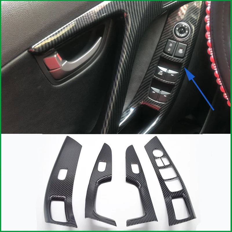 

For Hyundai Elantra Avante Sedan LHD 2012-2015 Interior Door Handle Window Lift Panel Switch Button Cover Sticker Trim Mouldings