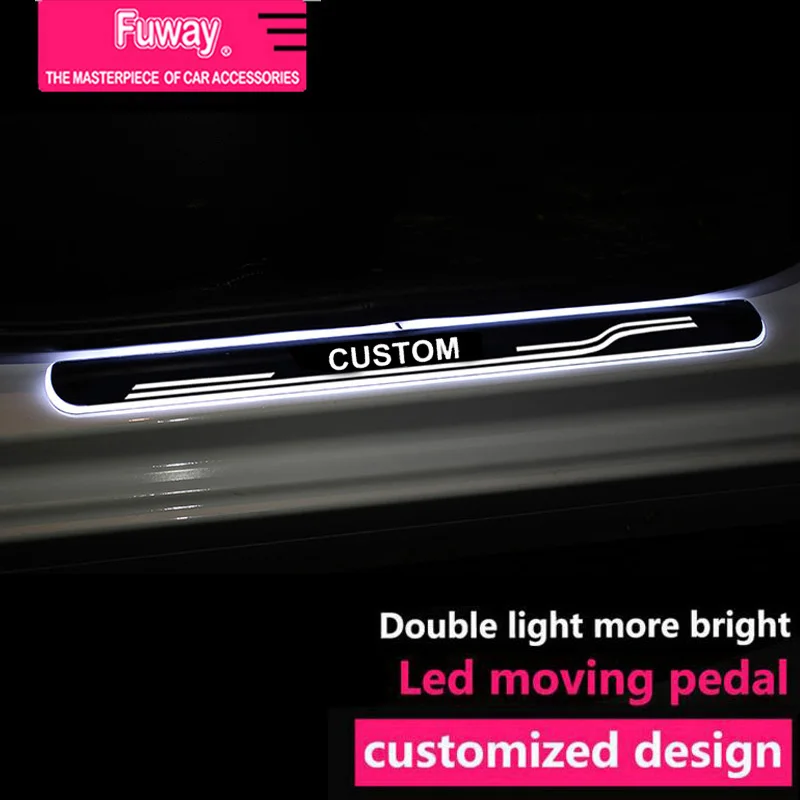 

2pcs Car Led moving door scuff car pedal door sill plate steps light welcome pedal for Ford focus Mondeo Mustang Fiesta EVEREST