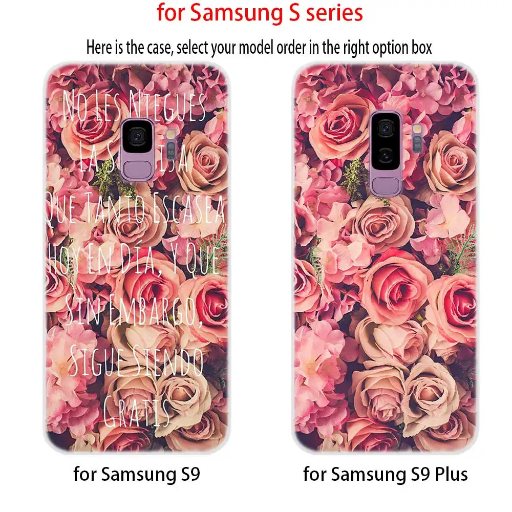 Мягкий силиконовый чехол из ТПУ с розовыми розами для Samsung Galaxy S7edge S8 S9 S10 S11 S20 S30 Plus