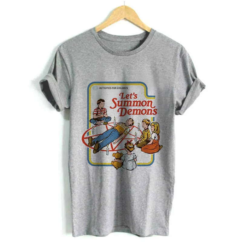 

Grunge Hillbilly Let's Call The Summon Demons polera mujer Funny graphic Harajuku Hot Sale T Shirts Women short sleeve