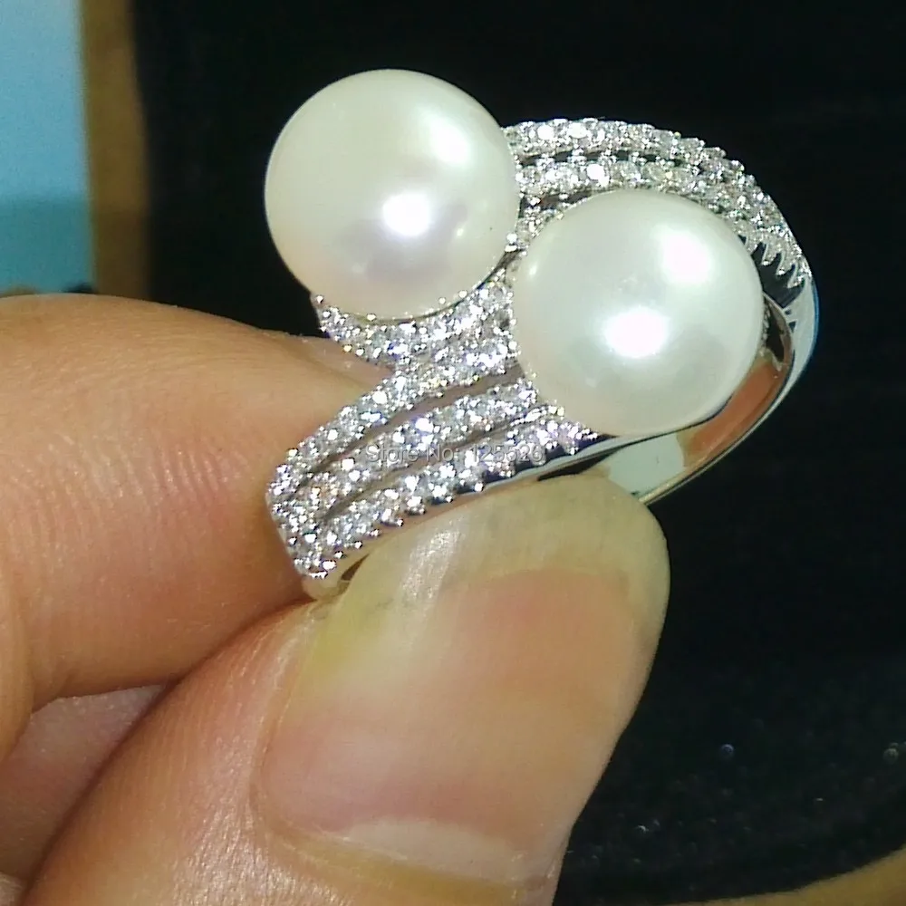 Victoria Wieck Brand Valuable Pearl Topaz simulated diamond 925 Silver Engagement Wedding Ring Size 5 10