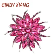New Arrival Purple Color Crystal Flower Brooches for Women Zinc Alloy Brooch Pin Fashion Jewelry New Year Gifts Dress Brooch zinc alloy artificial diamond crown pin brooch silver