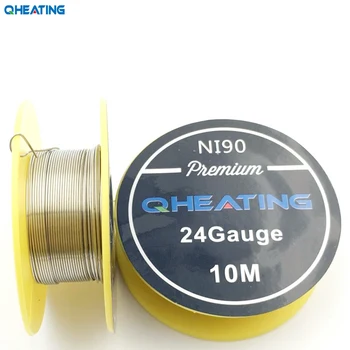 

Qheating Round NI90 heating wire 10m/roll Prebuilt Heating wires 22ga 24ga NI90 wire for DIY atomizer rda rba