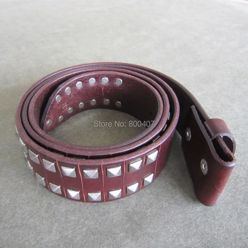 

Wholesale Retail Studded Punk Rock Emo Brown Real Leather Belt BELT1-002BW Brand New In Stock Fast Delivery Free Shipping