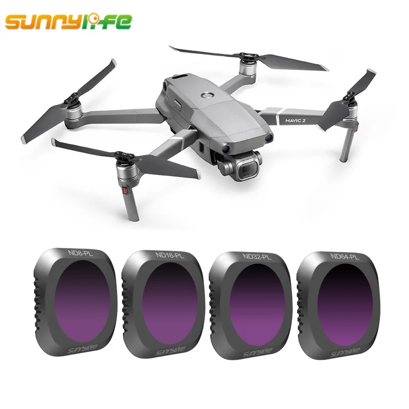 Sunnylife 4pcs DJI MAVIC 2 PRO Drone Camera Lens Filter Kit Set ND8 PL ND16 PL ND32 PL ND64 PL