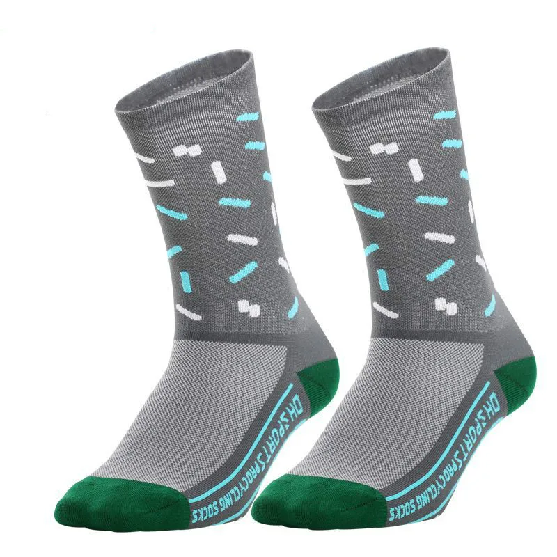 Велосипедные носки мужские Calcetines Ciclismo бег женский скейтборд Hombre футбольные Леггинсы Баскетбол Спорт Meias Пилатес футбол - Цвет: gray