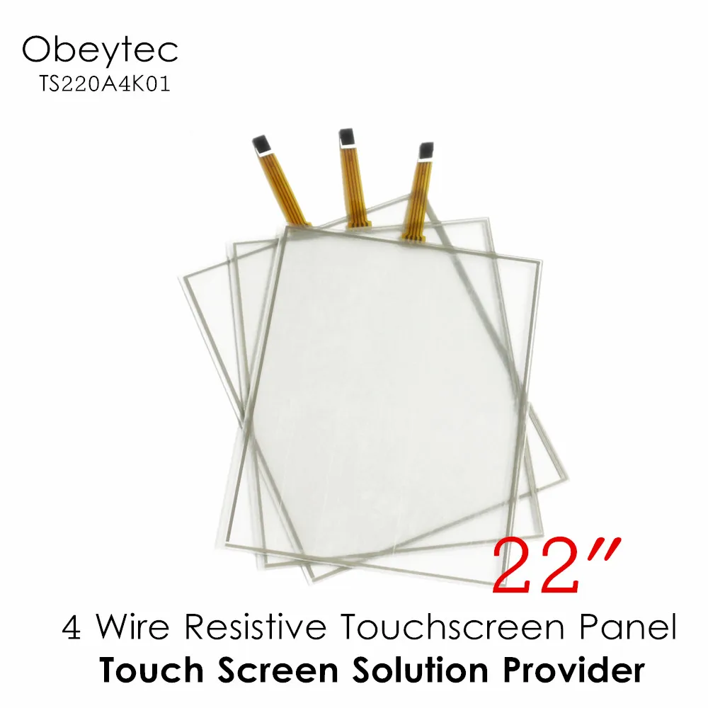Obeytec 22 дюйма Активная область 473*296 мм 4 провода резистивная сенсорная панель для