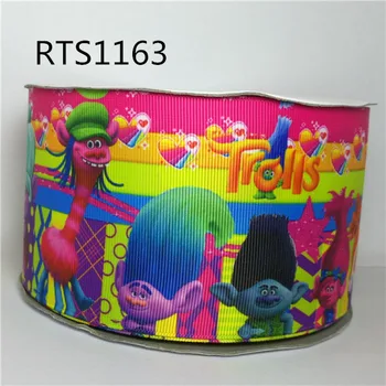 

Free shipping 50yard/roll 3 inch 75mm cartoon movie character printed grosgrain ribbon RTS1163