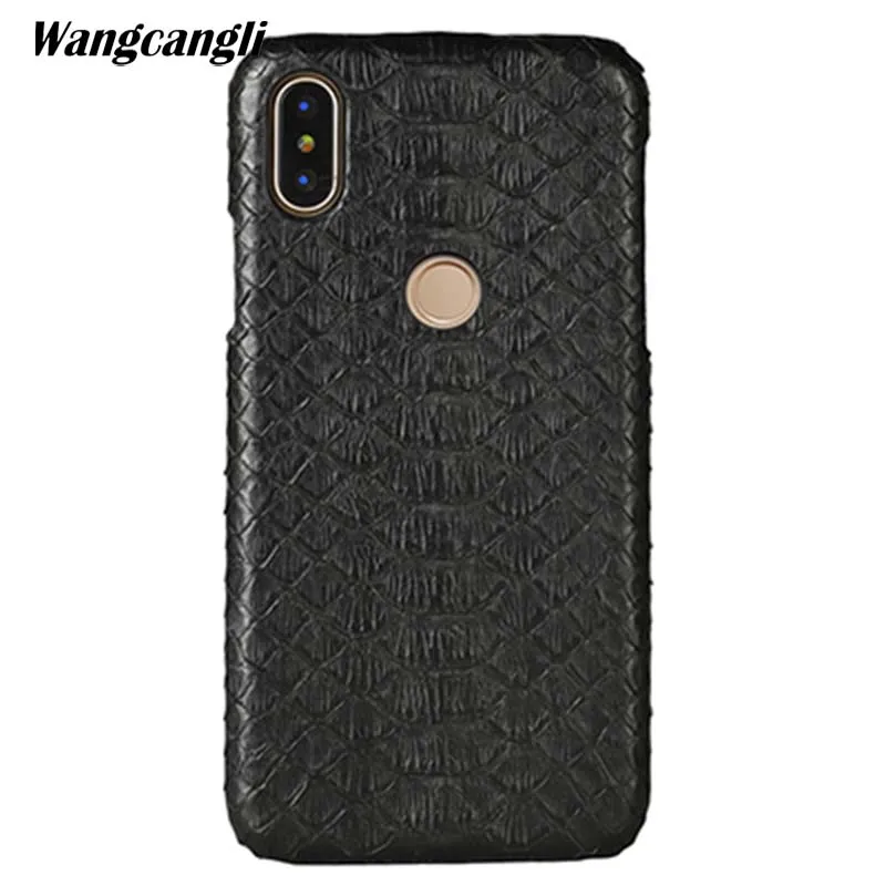 

wangcangli Leather python skin cover back cover For Xiaomi Mi 8 case python skin high-end custom phone case For Xiaomi Mi Max 3