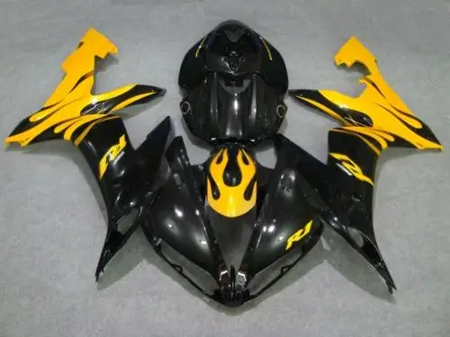 Injection mold Fairing kit for YAMAHA YZFR1 04 05 06 YZF R1 2004 2005 2006 YZF1000 Yellow Gloss black Fairings Set+7gifts YZ54