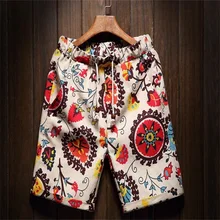 Мужские хлопковые льняные пляжные шорты для улицы шорты пятые брюки