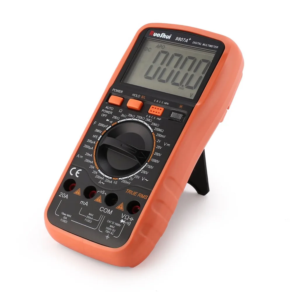 

Dropship RuoShui 9807A+ Digital Multimeter 19999 Counts True RMS AC/DC Volt Amp Ohm Capacitance Frequency Diode hFE Continuity