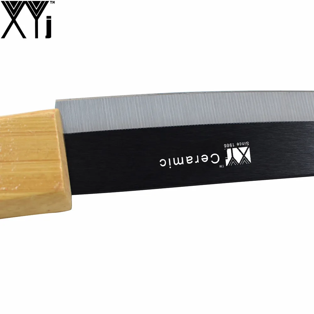XYj абсолютно оксид циркония Керамический Нож изогнутый с бамбуковой ручкой " 4" кухонный нож черное лезвие для очистки овощей лучший нож для приготовления пищи