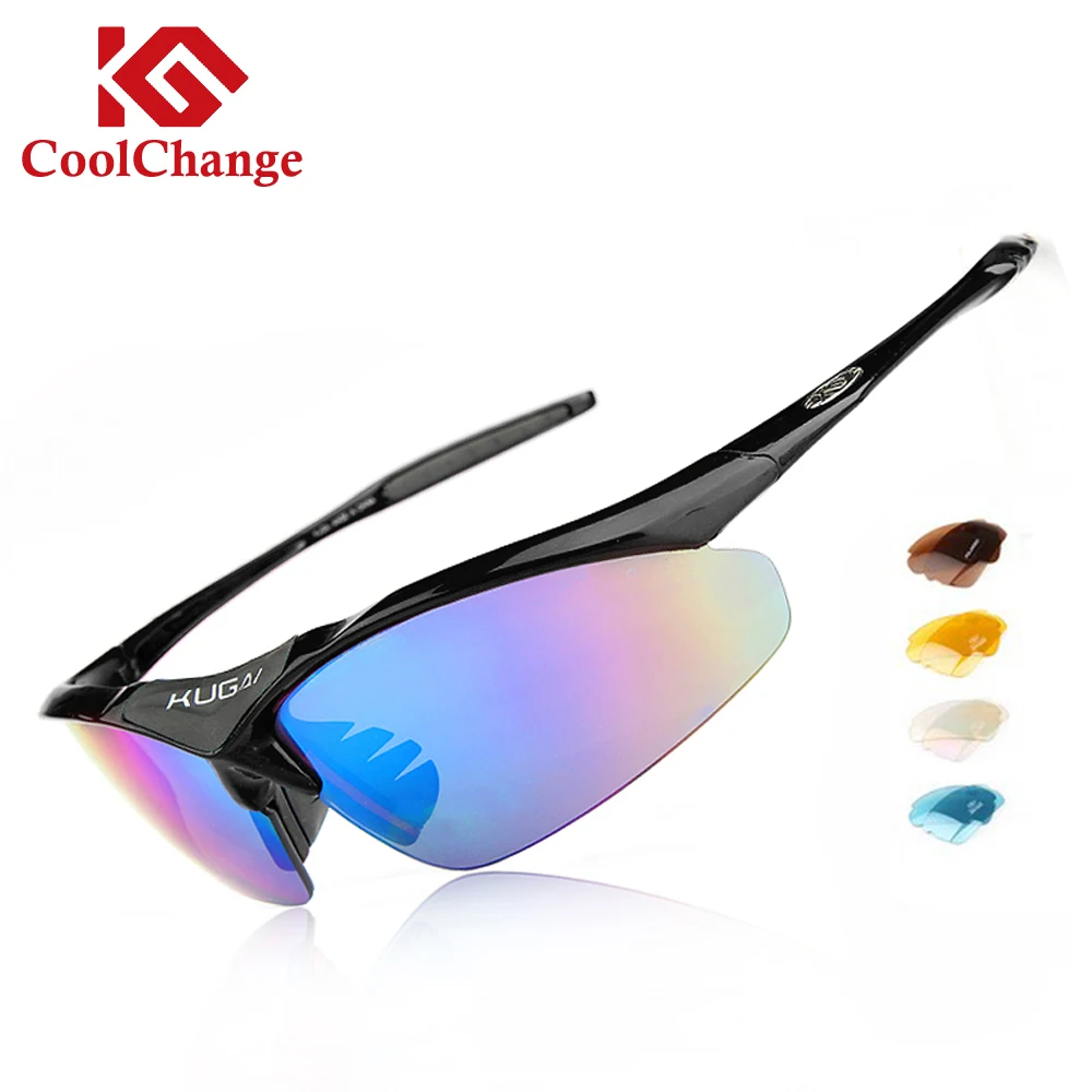 2016 Coolchange 5 Lenses 2 Frames Bicycle Glasses Polarized Sunglasses