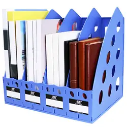 TIANSE TS-1306 пластиковая книжная полка 4 секции делитель для файлов держатель бумаги многофункциональный домашний рабочий стол крючок для