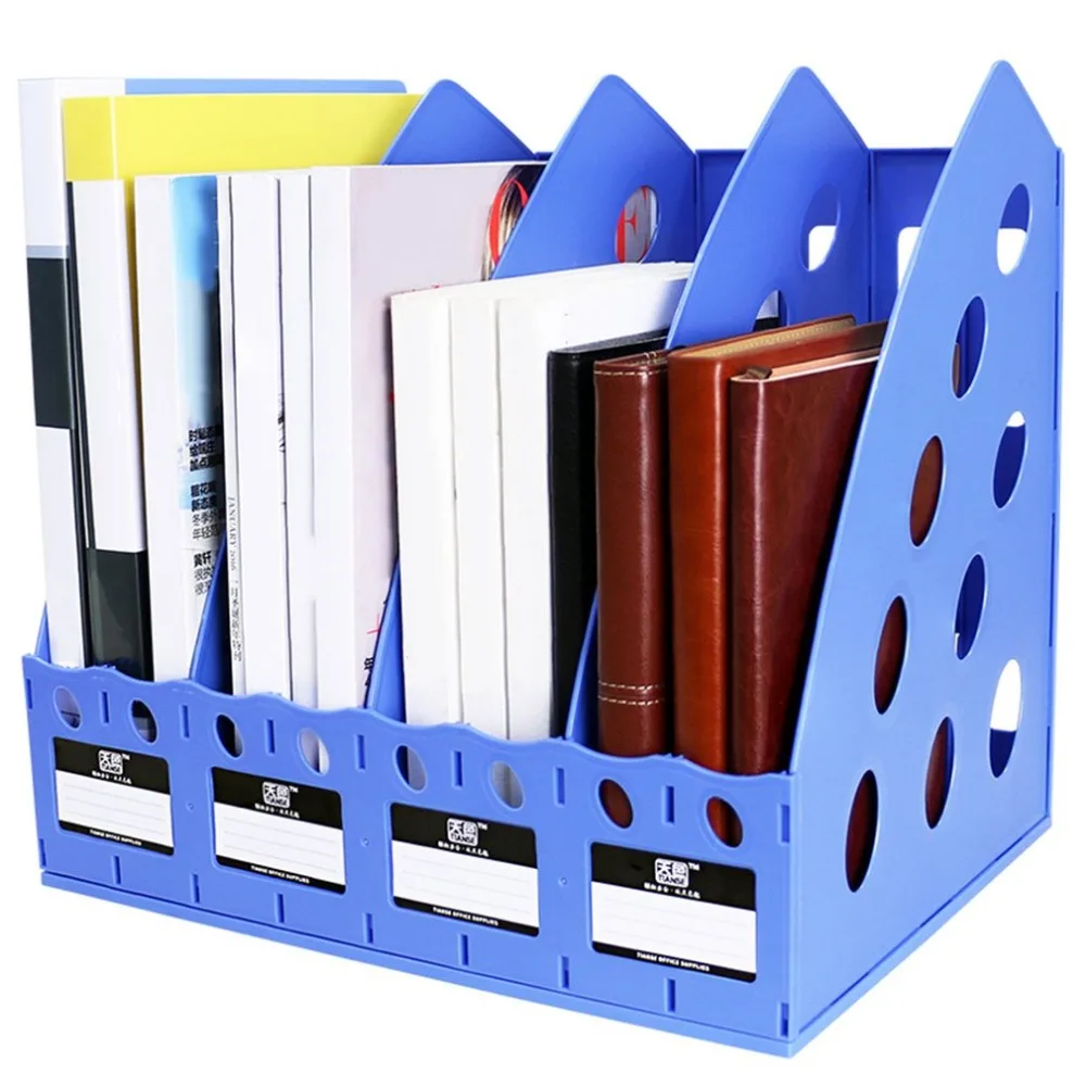 TIANSE TS 1306 пластиковая книжная полка 4 секционная разделительная стойка для файлов