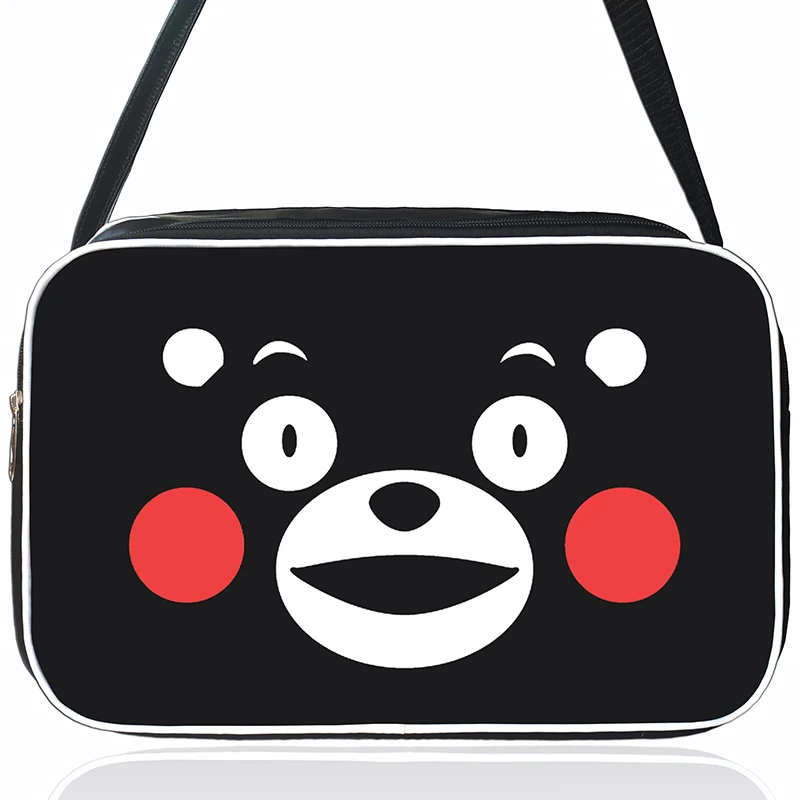 

Free shipping Cartoon image Kumamon Cartoon Kumamon logo printing Single shoulder ramp Handbags PU Casual fashion schoolbag