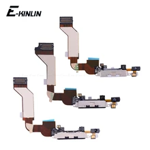 Зарядное устройство, зарядный порт, док-станция, гибкий кабель для iPhone 4, 4S, 5, 5S, 5C, SE, с микрофоном, аудио разъем для наушников, Запасная часть