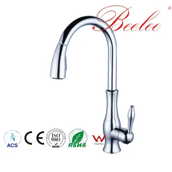 

Beelee Kitchen Faucet Contemporary Single Handle Water Mixer Faucet Nickle/chrome Ceramic Plate Spool Tap Deck Mounted Faucet