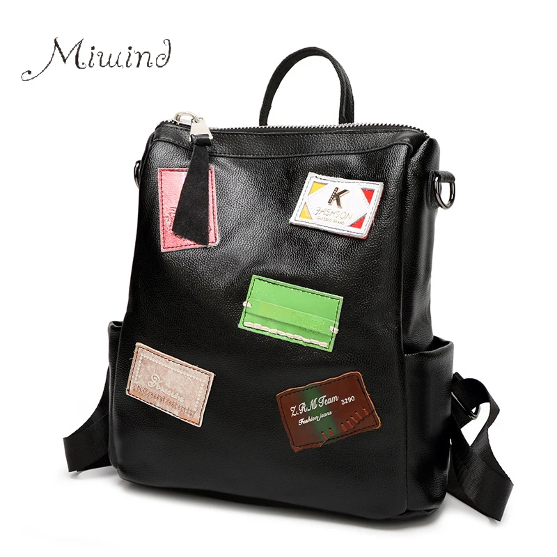 font b women b font backpak for Teenagers Girls laptop waterproof female fashion Letter black