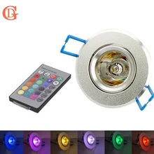 GD3W RGB Светодиодный точечный светильник 85-265 в RGB светодиодный светильник лампа+ ИК пульт дистанционного управления 16 цветов Алюминиевый встраиваемый RGB светильник