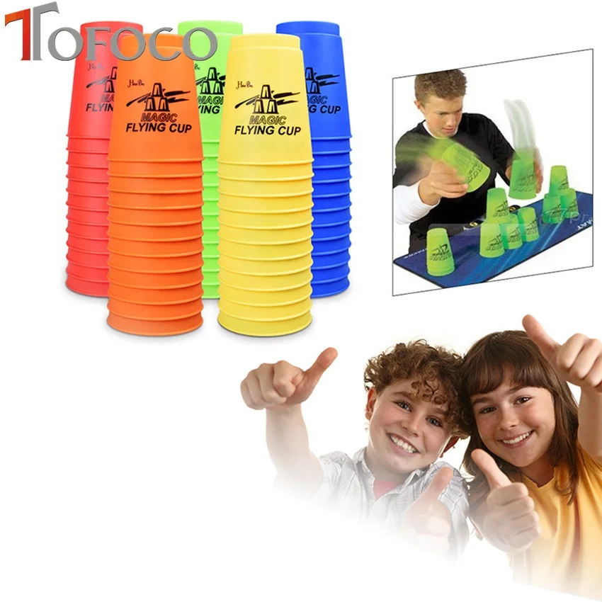 

TOFOCO 12Pcs/Set Speed Stacks Cups Game Rapid Game Sport Flying New Year Gift Hand Special Shape Sports Toys