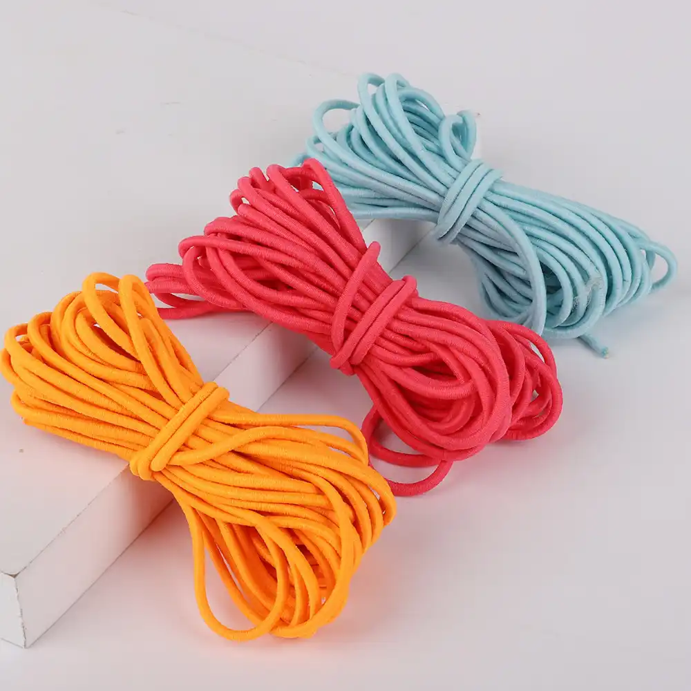 Dia 0.8/1.2/1.5mm Round Elastic Rope Multirole Elastic Band Trim Ribbon ...