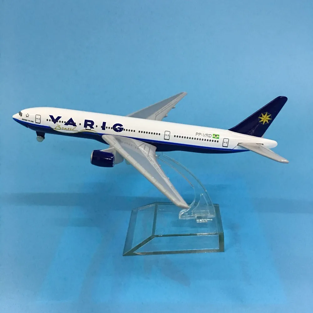 JASON TUTU Aircraft Model Diecast Metal 1:400 16cm Plane Model Airplane Model Brazil VARIG Airlines Boeing B777 Airplanes Model