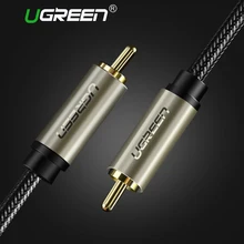 Ugreen alta fidelidade 5.1 spdif rca para rca macho para macho cabo coaxial cabo de áudio estéreo náilon 3m 5m rca cabo de vídeo para amplificador de tv casa(China)