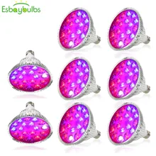 8 шт. светодиодный светильник для выращивания 54 Вт E27 полный спектр светодиодный светильник шарик фитоламп Фито лампа для комнатных садовых растений цветок гидропонная палатка для выращивания