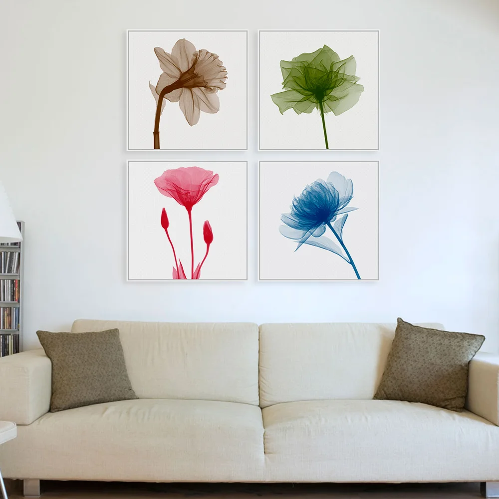 Modern X ray Flower Plant Floral Photo Art Prints Poster Wall Pictures