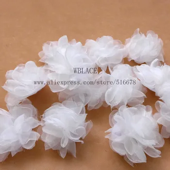

30pieces/lot 7cm/5cm/3cm high quality 3D chiffon flower applique patch dress/all kinds of dance clothing accessories