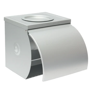 

1pc Waterproof Aluminum Alloy Bathroom Toilet Paper Holder Roll Tissue Box With Ashtray Hotel Restaurant Paper Tissue Rack