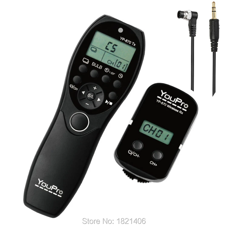 

YouPro YP-870/DC0 2.4G Wireless Shutter Timer Remote Control for Nikon D810 D800 D700 D300 D4 D2 D200 F100 F90 F90X D3S Camera
