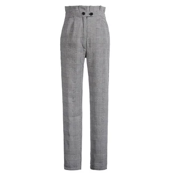 

Womens High Waist Paperbag Cigaratte Button Trousers Ladies Pants Size 6-14