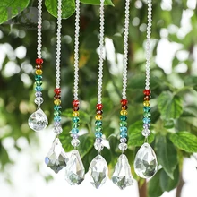 H& D хрустальный шар Призма Радужная чакра с цветными круглыми бусинами висячие орнамент, упаковка из 6