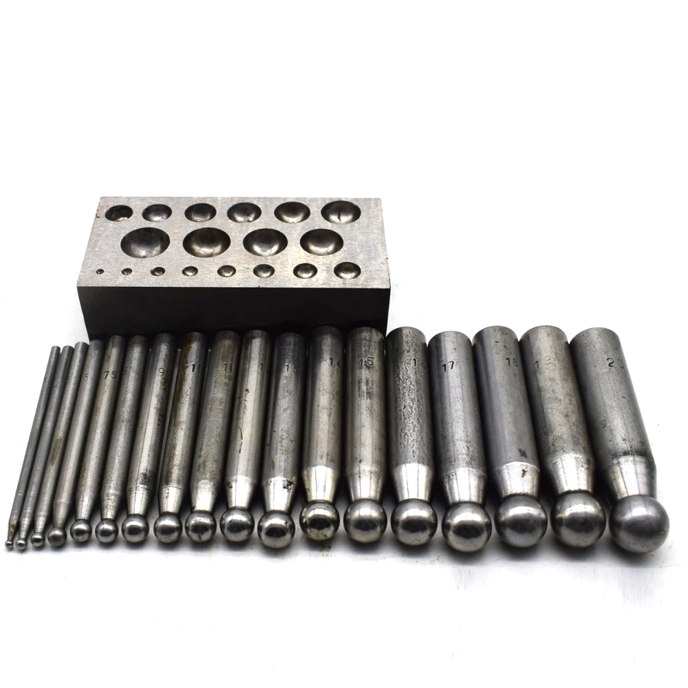 18PCS High Quality Steel Dapping Doming Punch Set Doming Punches and