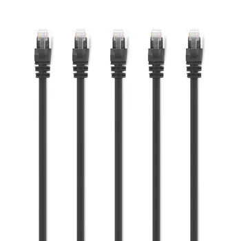 

6FT Black 350MHz RJ45 8P8C Ethernet Cables for Cat5e Internet Network Patch LAN Cable Cord for PC Computer 5packs/lot
