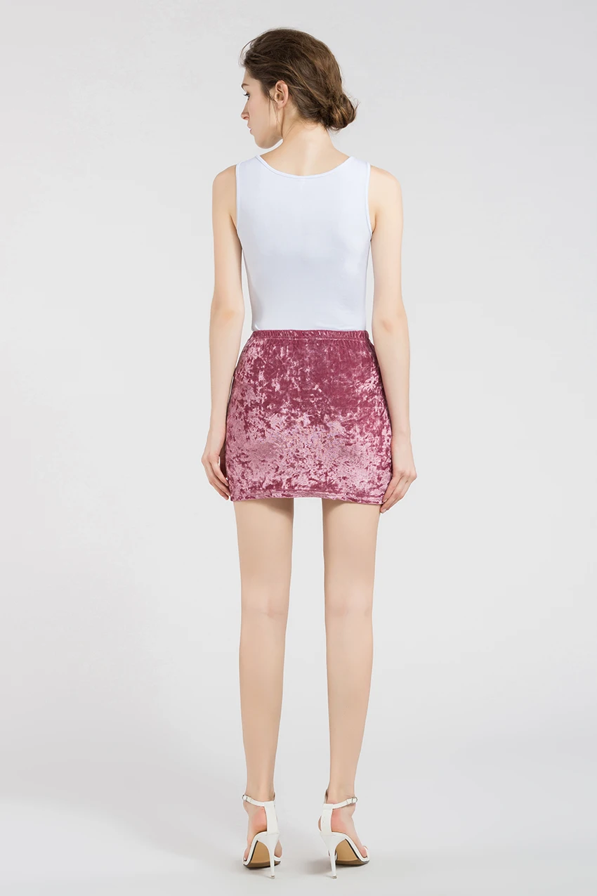 FREE SHIPPING !!!! Velvet Skirt Women Autumn Black Pink Elastic High Waist Female JKP324 HTB1mqSgRXXXXXX6XFXXq6xXFXXXl - FREE SHIPPING !!!! Velvet Skirt Women Autumn Black Pink Elastic High Waist Female JKP324