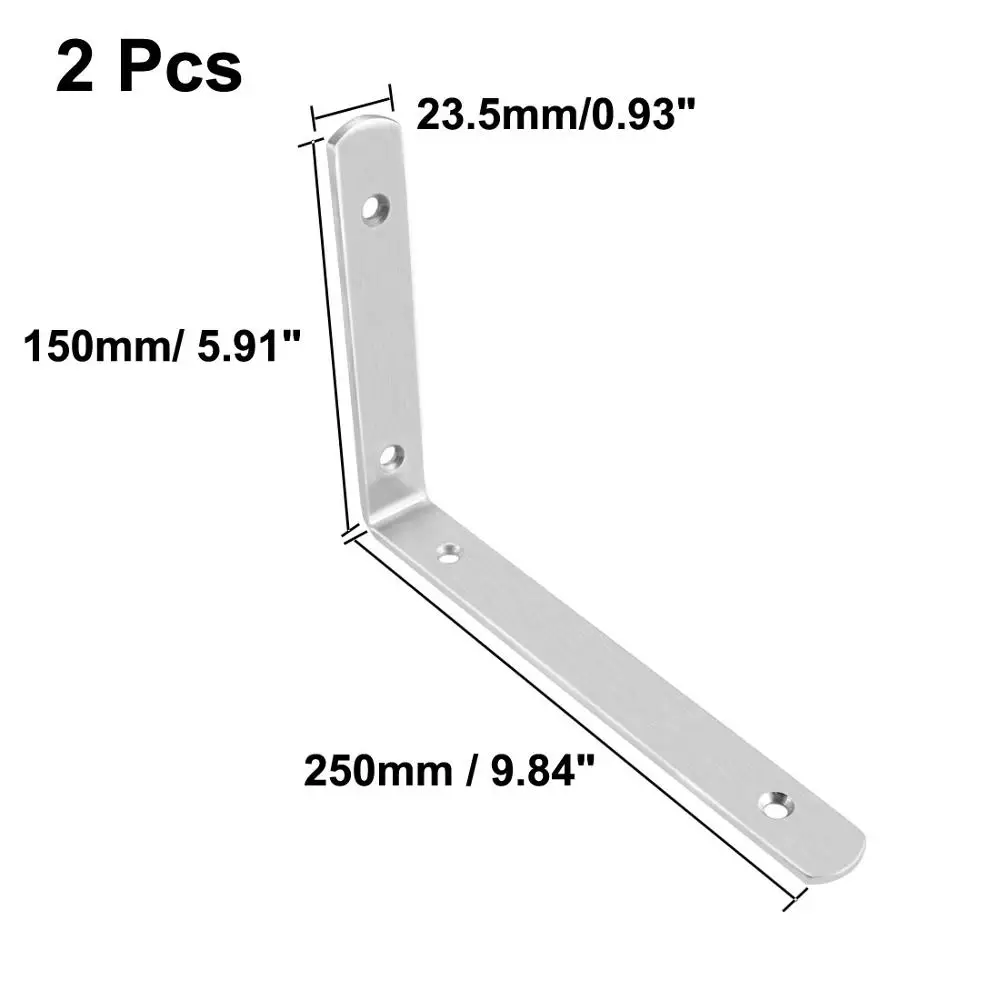 2 X Corner Brace WHITE Brackets 2” 50mm L Shape Fix Angle Repair Join Plastic