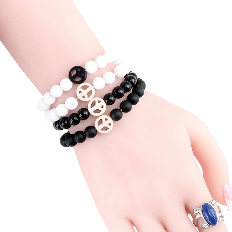 

Bohemia Natural Stone Beaded Bracelets For Women Colorful Turquoises Circle Accessories Men Bangles Lovers Jewelry Handmade Gift