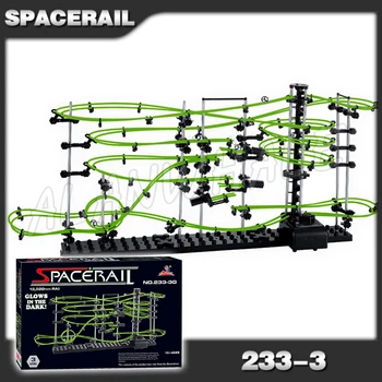 

1350cm Rail Level 3 Marble Run Night Luminous Glow In The Dark Roller Coaster Model Building Kit Toy Maze Rolling ball Sculpture