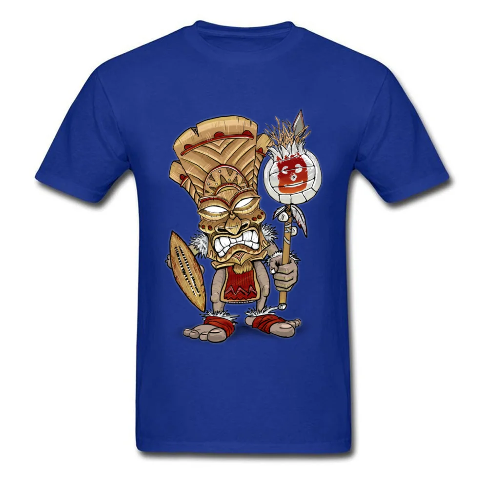 Wilson Warrior Tiki God T Shirts Prevalent Mens ostern Day Tops Shirt 3D Printed Clothing Shirt Round Collar 100% Cotton Wilson Warrior Tiki God blue