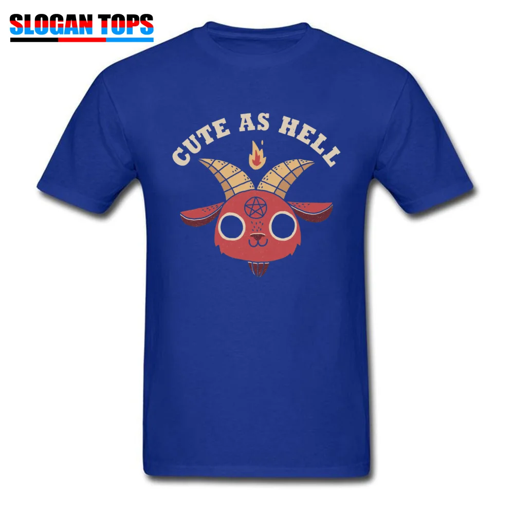 Cute As Hell 21925 Top T-shirts Comics Short Sleeve Slim Fit O Neck Cotton Fabric Tops T Shirt Tops Shirts for Men Summer/Autumn Cute As Hell 21925 blue