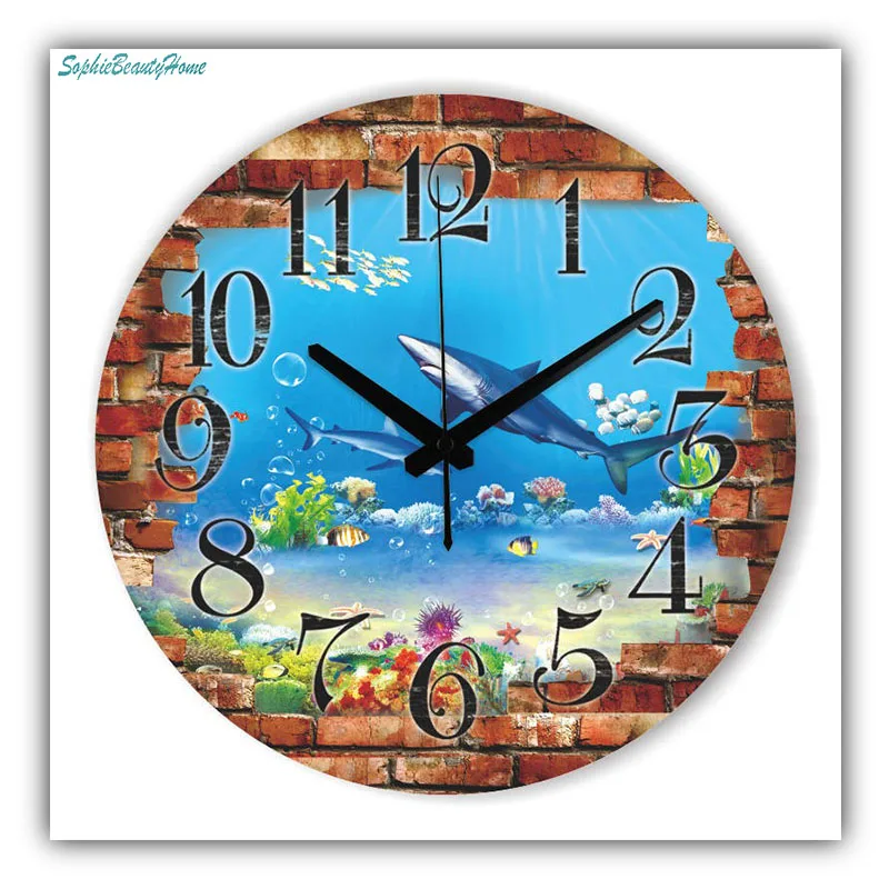 

DIY 5D diamond painting dolphin clock pendant embroidery cross stitch wall stickers mosaic pattern resin crafts decoration home