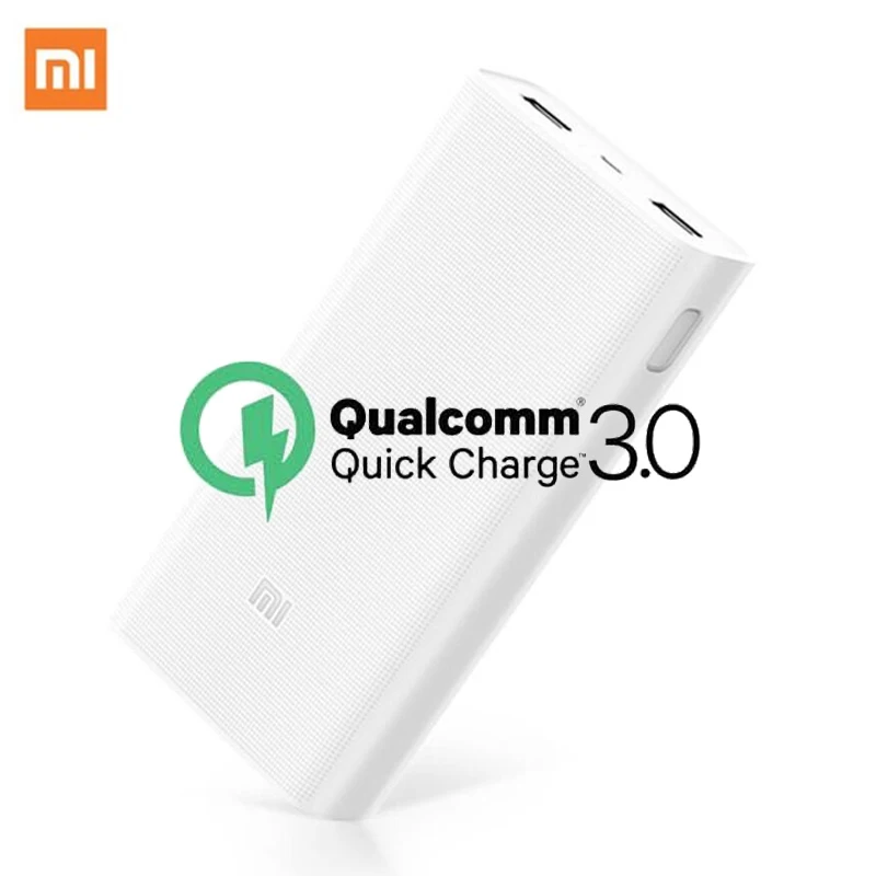 

Original Xiaomi Power Bank 20000mAh 2C Portable Charger Support QC3.0 Dual USB Mi External Battery Bank 20000 for Mobile Phones