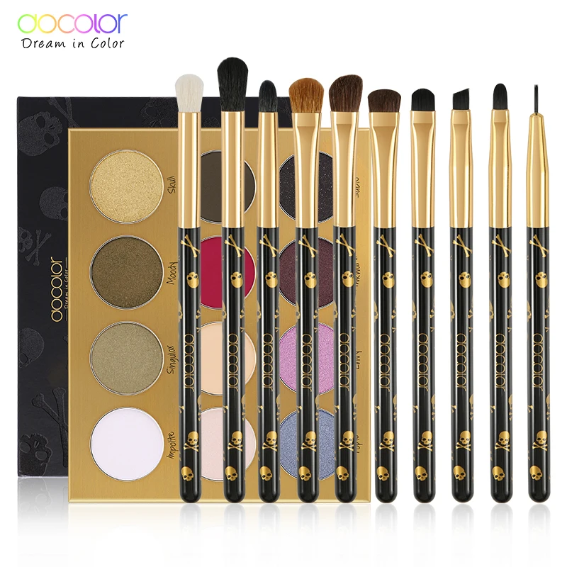 

Docolor Pro Eyeshadow Palette Matte 12 Colors Shimmer Eye Shadow Pallete and 10pcs Eye Shadow Blending Eye Make Up Brushes Kits