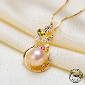 

Fashion S925 Silver Pearl Necklace Pendant Woman DIY Accessories Semi-finished Parts Fittings Mountings Products Jewelry Making