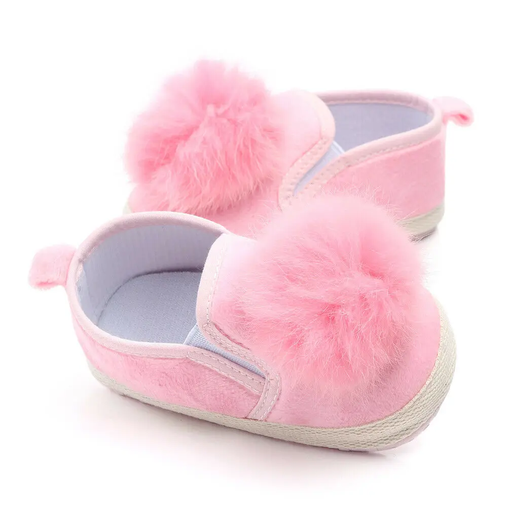 Детская Мягкая Обувь для новорожденных девочек; Нескользящие тапочки для малышей; 3 цвета - Цвет: Розовый