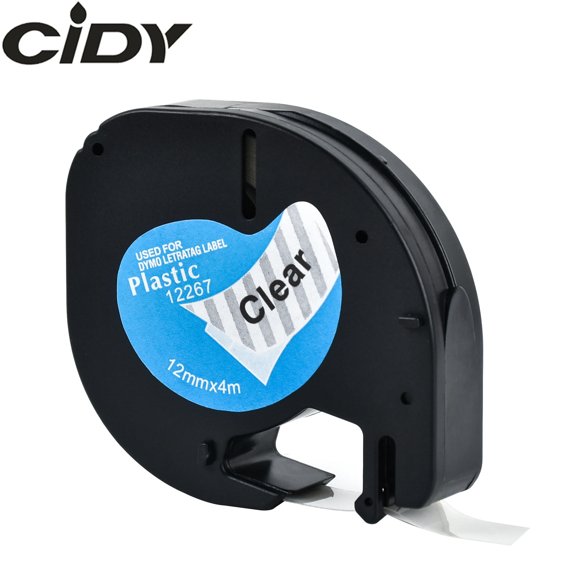 CIDY LT 12267 16951 16952 для Совместимый с dymo 12 мм LT-100H принтер этикеток черный на прозрачном Letretag Этикетка ленты кассеты Cartidge